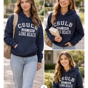 Jerzees Navy CSULB Women's Hoodie
